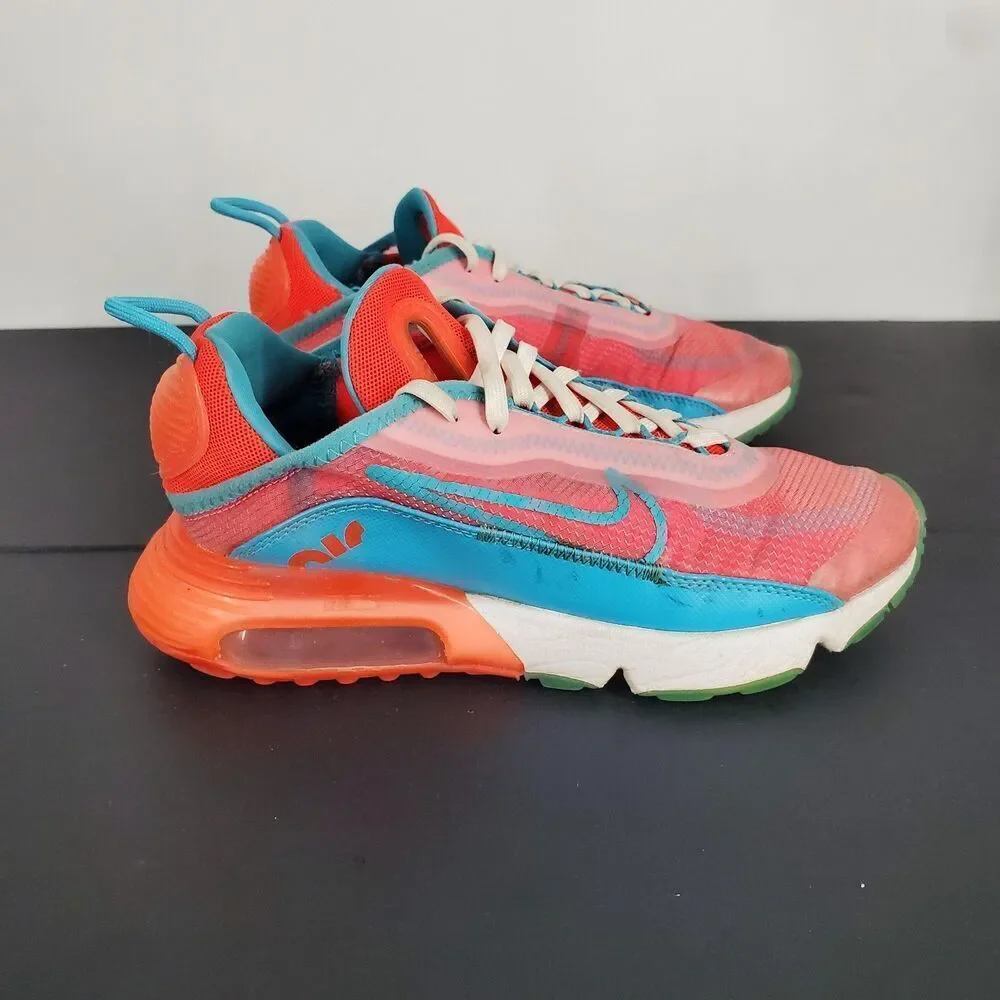Nike Air Max 2090 Shoes Womens Size 6.5 Crimson Aqua Teal Green Glow CT6692-891